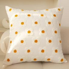 서플라이랩 북유럽 핸드메이드 쁘띠플라워 쇼파쿠션 국산솜포함, 옵션1. 플레인화이트