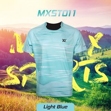 맥스 MXSET011T라이트블루 배드민턴 티셔츠 반팔 상의 게임웨어