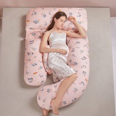 孕婦護腰側睡枕 托腹懷孕抱枕 UH型枕 孕期睡覺神器 夏季天絲 記憶棉支撐 多功能孕婦枕 可拆洗960112, 【歐洲I級標準-A類純棉】快樂鴨鴨