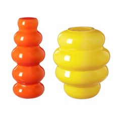 이케아 유리 꽃병 페인팅 화병 2종 셸라르할스, 오렌지(26cm)