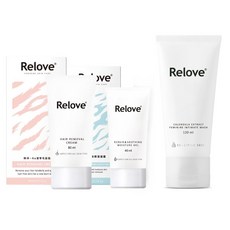 Relove 小瓶瞬淨零毛髮霜 保濕凝露 私密低敏用金盞花清潔 組合, 1個, 80ml