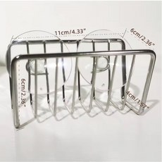 무타공 철제 스펀지 홀더 랙 싱크대 위 배수 선반 식기 세척솔 및 비누 디스펜서용 벽걸이 주방 정리대, yuanse