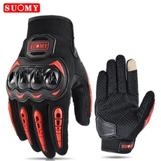 SUOMY 여름 여성 핑크 오토바이 장갑 레이디 퍼플 전체 손가락 모토 십자 남자 터치 스크린 사이클링 XS-XX, 02 XL, 04 SU33 Red