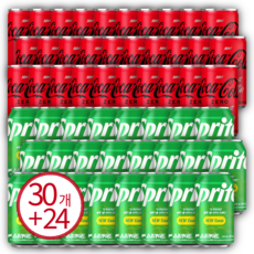 코카콜라 제로 190ml 30캔 + 스프라이트 350ml 24캔, 30개