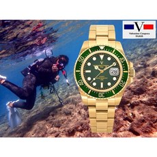 Valentino Coupeau 范倫鐵諾 高精密陶瓷外框 100M水鬼手錶 藍寶石水晶鏡面 綠框綠面