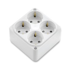 AC220V 접지형 노출형 콘센트 노출콘센트 4구, 1개