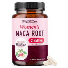 SMNUTRITION 女性秘魯瑪卡根凝膠化錠 2 250mg 膠囊, 120錠, 1個