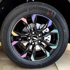 [차그램] 트레일블레이저 호환 17인치 18인치 홀로그램 휠스티커 데칼 카본 휠마스크 튜닝 용품, 1개, 17인치_유광블랙