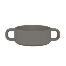 ℋ母嬰 MOTHER-K 鉑金矽膠餐碗湯匙組 (附攜帶盒) 寶寶學習餐具, 酷酷灰/學習碗, 1個