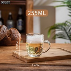 DFMEI 玻璃杯大號加厚帶把扎啤酒杯無蓋ktv酒吧禮品logo耐熱玻璃, 1個