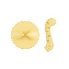 템파 야흥 캔뚜껑 스틱 고양이 강아지 간식 주걱 사료 캡 커버, 1세트, 옐로우