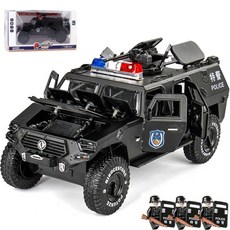 장갑차 프라모델 밀리터리 탱크 다이캐스트 고퀄리티, 1세트, 124 동풍 전사-SWAT흑+빌딩블록