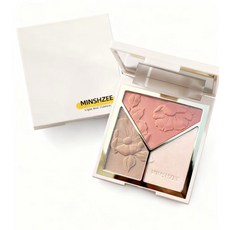 MINSHZEE 三色修容盤 花朵浮雕設計 持久顯色 自然立體妝容, 2個