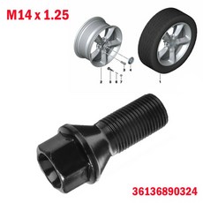 휠너트 타이어 캡 1pcs 휠 너트 스터드 볼트 M14x1.25 BMW 호환 E70 E70N E71 F20 F21 F22 F45 F30 F31 F34 F35 F80 F32 F3, 휠너트 타이어 캡 1pcs 휠 너트 스터드 볼트 M14, 1개