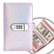 마루네 비밀 잠금 지폐 수집 앨범, 타로퍼플(반짝이), 1개, 50매