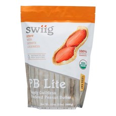 Swiig PB Lite 0.9kg(2파운드) - 저칼로리 단백질 5g 설탕 무첨가 - 단백질 쉐이크와 스무디 혼합 - 저탄수화물 - 진짜 구운 땅콩으로 제작, Swiig PB Lite 0.9kg(2파운드) - 저칼, 32 Ounce Pack of 1, 1개