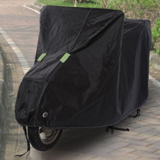 오토바이 방수 커버 폴리에스터 발수 스쿠터 오토바이 자외선 차단 커버 덮개 자전거, 블랙