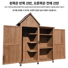 야외수납함 조립식 수납장 농기구 창고 야외보관함 주택용 정리함 아웃도어, 6 개, 커피 왼쪽선반 오른쪽선반