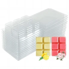 10pcs 왁스 용융 금형 왁스 용융 조개 껍질 금형 사각형 6 캐비티 투명 플라스틱 큐브 트레이 양초 만들기, 05 10pcs-round