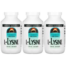 소스내추럴스 엘 라이신 리신 아미노산 염산염 1000mg 200정 3병 L Lysine