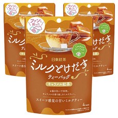 日東紅茶 奶茶茶包焦糖紅茶加奶, 3個, 4件, 8.8g