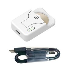便攜式迷你鈕扣電池充電器 LIR2032H LIR1632 LIR2025 LIR2016 Type-C 充電 3.6V, 1個, 白色加強升級版充電器（不加電池）