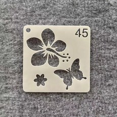 꽃 자연 동물 스텐실 도안 다회용 두꺼운 재사용, 1박스, 45