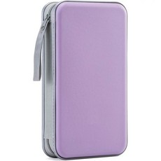 DVD 케이스 96용량 CD 휴대용 홀더 저장 하드 플라스틱 지갑 정리함 차량용, Lavender, 1개