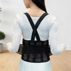 통기성 허리지지대 여름용 복압조절 허리보호대 남녀공용 얇고 시원한 메쉬 타입, L [65kg~80kg], 블랙
