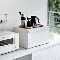 廚房中島臺簡約收納盒大容量面包食物調料品防塵盒北歐鋼制整理箱居家生活用品廚房收納浴室收納居家收納置物架收納架儲物架, 白色, 1個