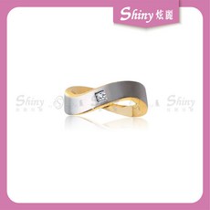 【炫麗】【愛是無限】珠寶白鋼男戒