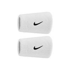 나이키 스우시 더블와이드 손목밴드, 2개, 화이트