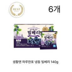 생활앤 하루한포 냉동 빌베리 140g(20g x 7개입) x 6팩, 6개, 140g