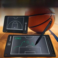 전자 작전판 축구 농구 전술판 전략판 휴대용 소형, 1개, 포켓 농구 작전판 (하프코트) 6.5인치