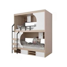 원목 이층 침대 나무 캡슐침대 벙커 숙박 기숙사 키즈침대, 1000mmx2000mmx2400mm, 심플 파티클보드 2개 2개