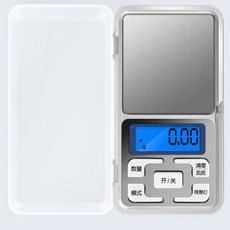 迷你電子秤 小型口袋秤 藍色背光 附電池, 1個, 中文版(精度0.01克)500g電子秤
