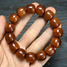 太行崖柏玉化糖心料手串 - 陳化紅高油密2.0佛珠 - 濃鬱香味, 15mm老型珠（精品）, 1個