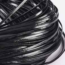 인조가죽 폴딩 레이스끈 3MM - 유광블랙 100M, 단품