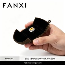 FANXI 벨벳 커플 반지 상자 더블 반지 케이스 귀걸이 목걸이 팔찌 긴 사슬 선물 포장 상자 결혼식 부모님 여자친구 다이아몬드 보석 1세 선물 고급 보관함 프로포즈 백일반지, 1개, H0090104링 케이스