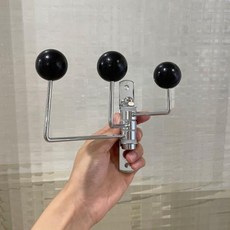 無品牌 復古鐵藝掛鉤 實木衣帽鉤, 3鉤款 暗夜黑-可旋轉., 1個