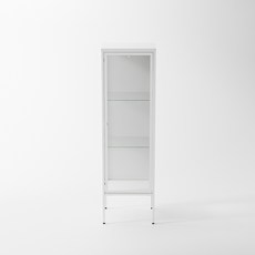 비유가구 Juno 1문 유리 장식장, 흰색