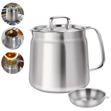 뉴스타 인덕션 304스텐 주전자 멀티 케틀팟 인덧션 가스 겸용, 원색, 1세트, 1.5L, 케틀핏+오일 필터