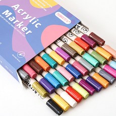 드로잉 아크릴 마커펜 36색 세트 패브릭 폰케이스 유리 꾸미기 페인트 마카펜, 구성_36색 세트