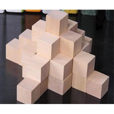 3cm 원목 블럭 나무 쌓기 만들기 놀이 재료 10P 교육 부품 도구 학교 관찰, 1개