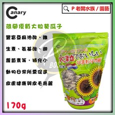 P老闆水族 葵瓜子 - 鳥/鸚鵡/倉鼠/三線鼠/黃金鼠零食點心, 1個, Canary 大粒葵瓜子 170G