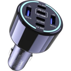 CHIPOFI 300W USB C 자동차 충전기 6개 포트USB C 4개 USB A 2개 - 맥북 노트북 아이폰 17 16 프로 맥스 아이패드 갤럭시 S25S24 울트라용 PD