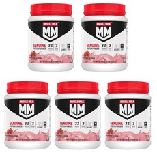 Muscle Milk 머슬밀크 제뉴인 단백질 딸기맛 875g, 5개