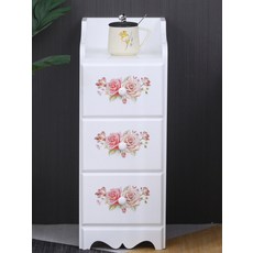 수납장 빈티지 슬림 원목 서랍 거실수납장, 1개, 14 화이트 일체형 포장