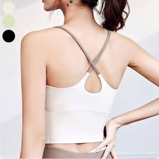 요가 운동복 민소매 크롭 여자 에어 브라탑 필라테스