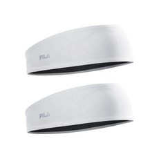 휠라 핏 스포츠 헤어밴드, 화이트, 2개